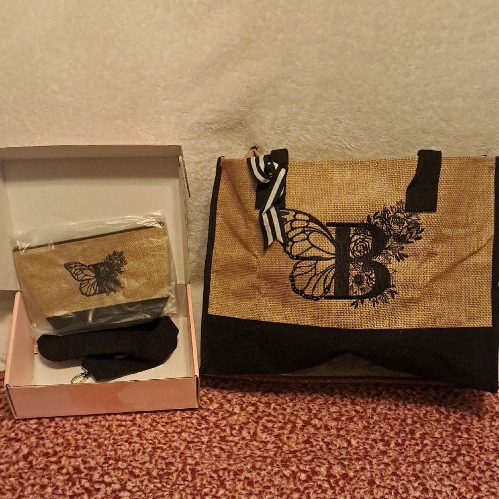 Butterfly Tote and Pouch Set